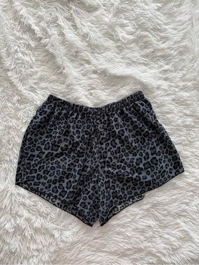 Leopard Print Lounge Shorts - Black and Blue